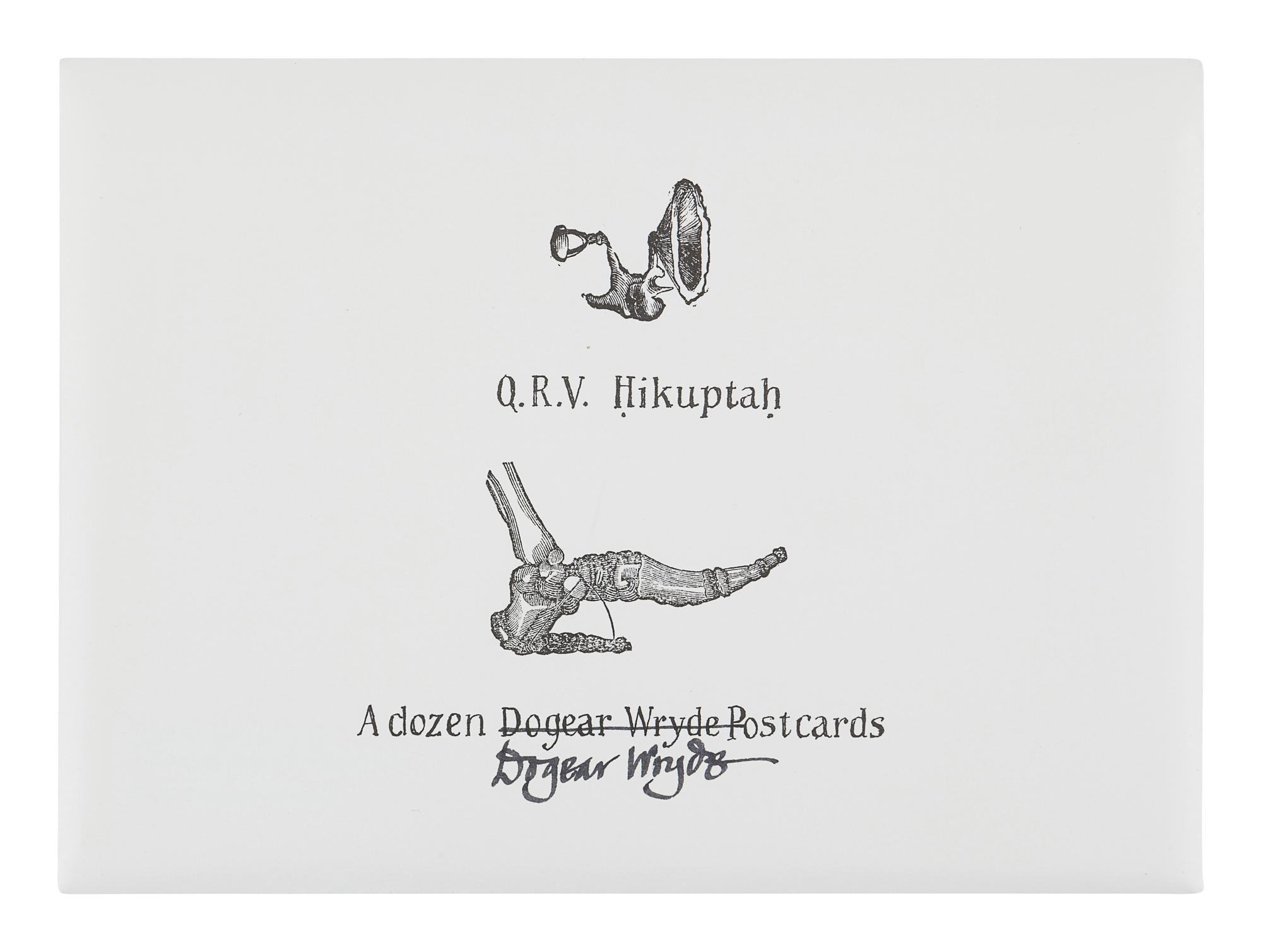 GOREY, Edward (1925-2000). Dogear Wryde Postcards. Q. R. V. Hikuptah . -- Q . R. V. Unwmkd. Imperf. N.p.: n.p., 1996.