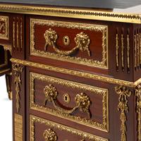 A Louis XVI Style Gilt Bronze Mounted Mahogany Bureau Plat