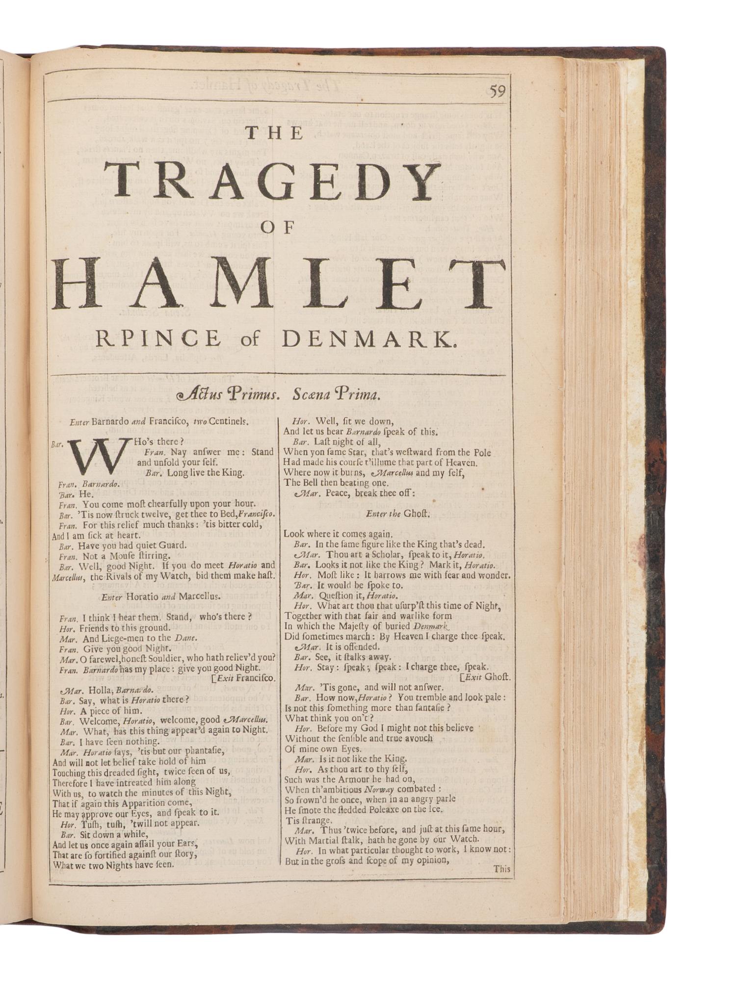 SHAKESPEARE, William (1564-1616). M r. William Shakespear's Comedies, Histories, and Tragedies. Published according to the true Original Copies. Unto which is added, SEVEN PLAYS, Never be for e Printed in Folio . [London: Printed for H. Herringman, E. Brewster, and R. Bentley, 1685.]