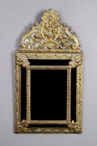 A Dutch Baroque Style Mirror, Height 23 x width 13 inches.