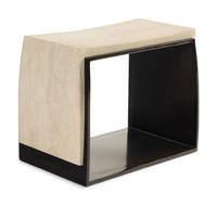 An R&Y Augousti Patinated Brass and Shagreen-Upholstered Laurens Stool