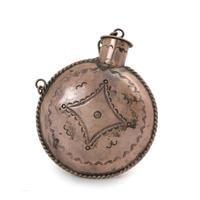 Navajo Stamped Silver Tobacco Canteen
