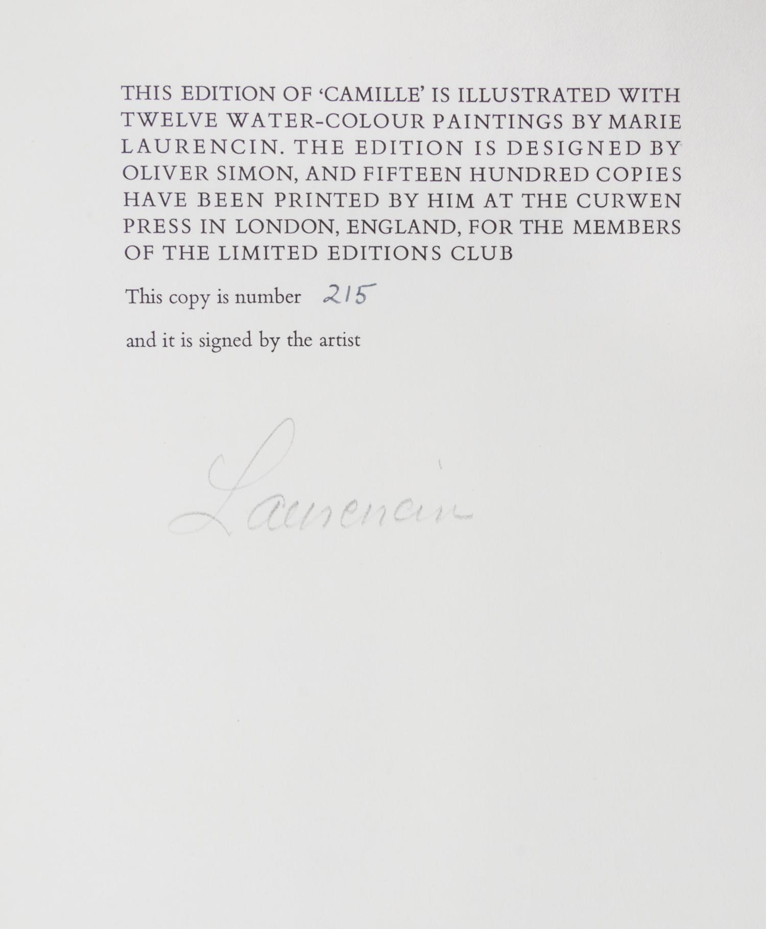DUMAS, ALEXANDRE. Camille. London, 1937. Illustrated limited edition.