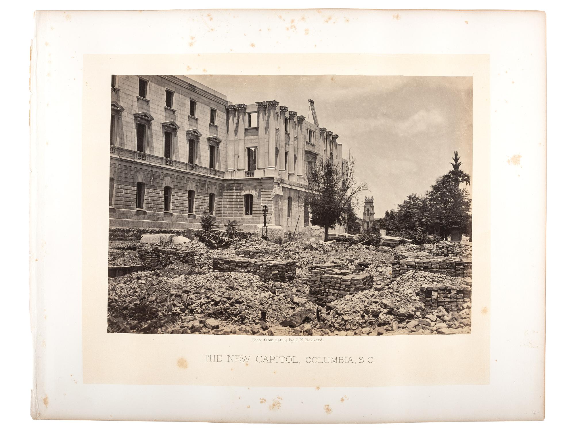 [CIVIL WAR]. BARNARD, George (1819-1902), photographer. The New Capitol, Columbia, SC.