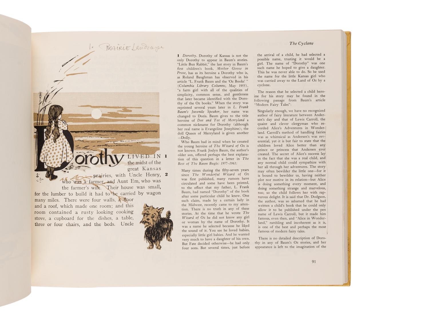 [MOSER, Barry—SOURCE MATERIAL]. BAUM, L. Frank (1856-1919). The Annotated Wizard of Oz… With an Introduction, Notes, and Bibliography by Michael Patrick Hearn . New York: Clarkson N. Potter, Inc., 1973.