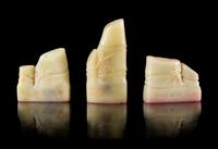 Three Jade Seals Height of largest 2 3/4 inches.