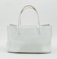 A Chanel White Caviar Tote Bag, 13.3" x 10" x 5.5"; Handle drop: 6.5".