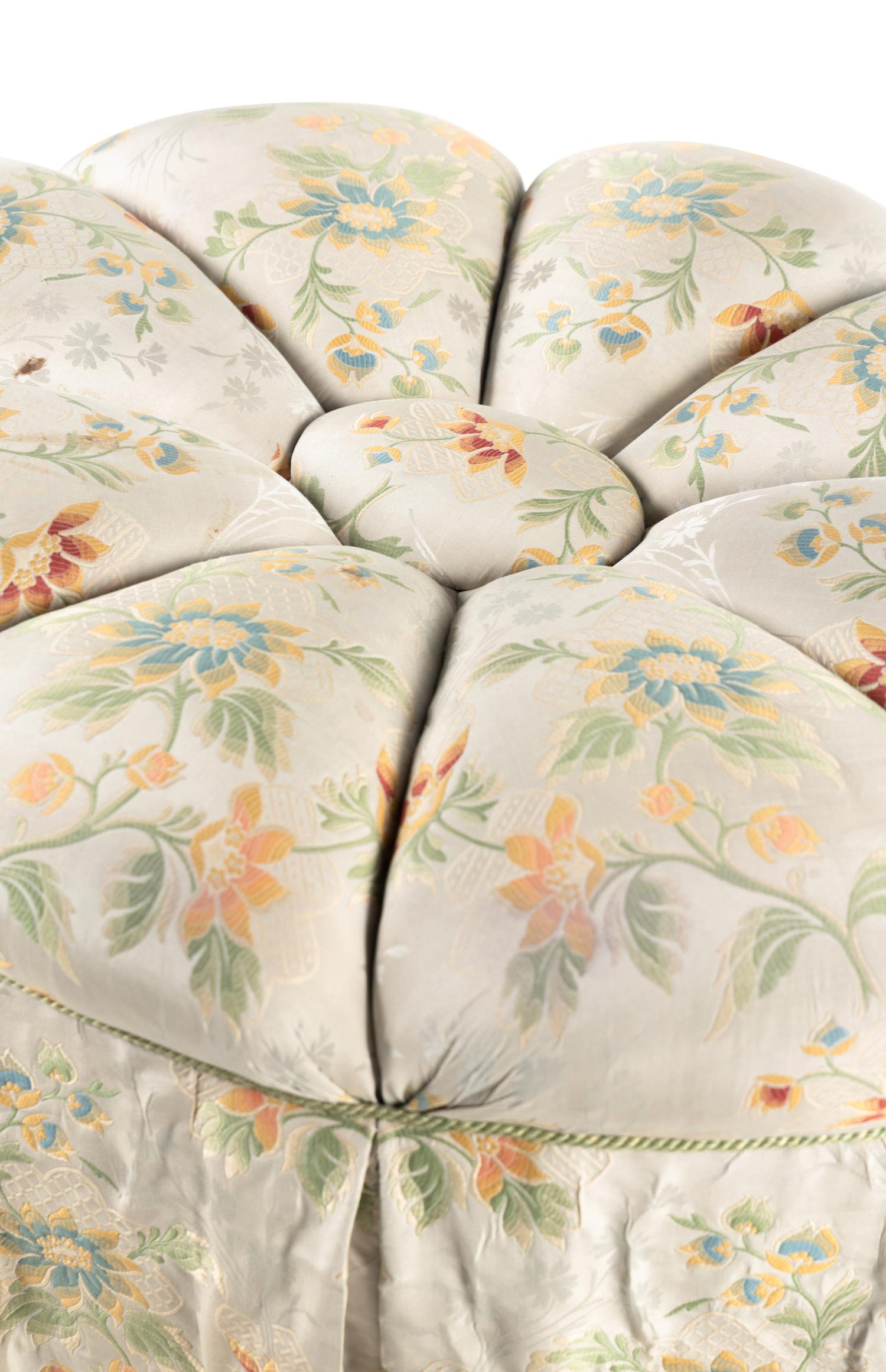 A Contemporary Jacquard Upholstered Ottoman