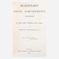 [Law] Campbell, John Lord Shakespeare's Legal Acquirements Considered