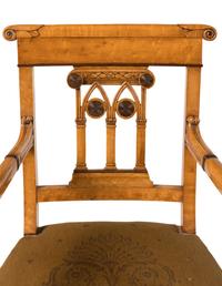 A Pair of North European Part Ebonized Birdseye Maple Armchairs