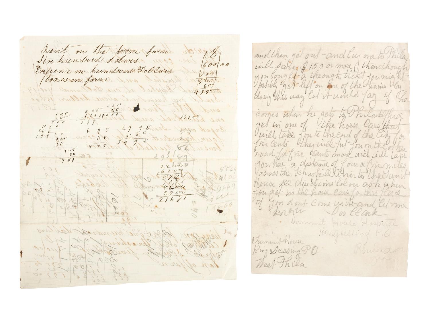 [CIVIL WAR]. Ephemera including elaborately engraved postal cover, wounded soldier's letter, railroad bill of lading for hospital stores, and more