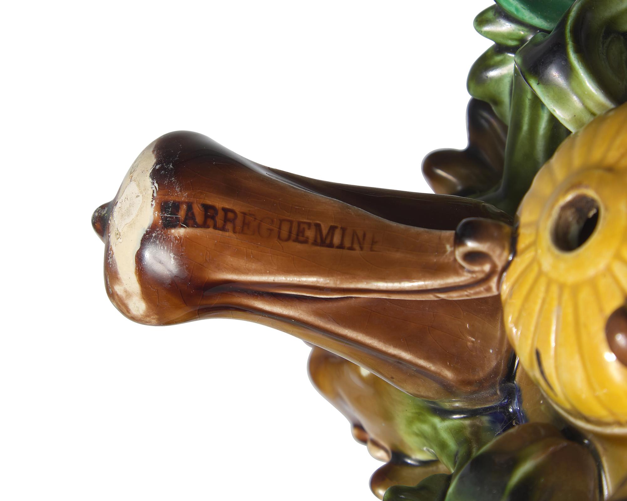 A French Majolica Jardiniere on Stand