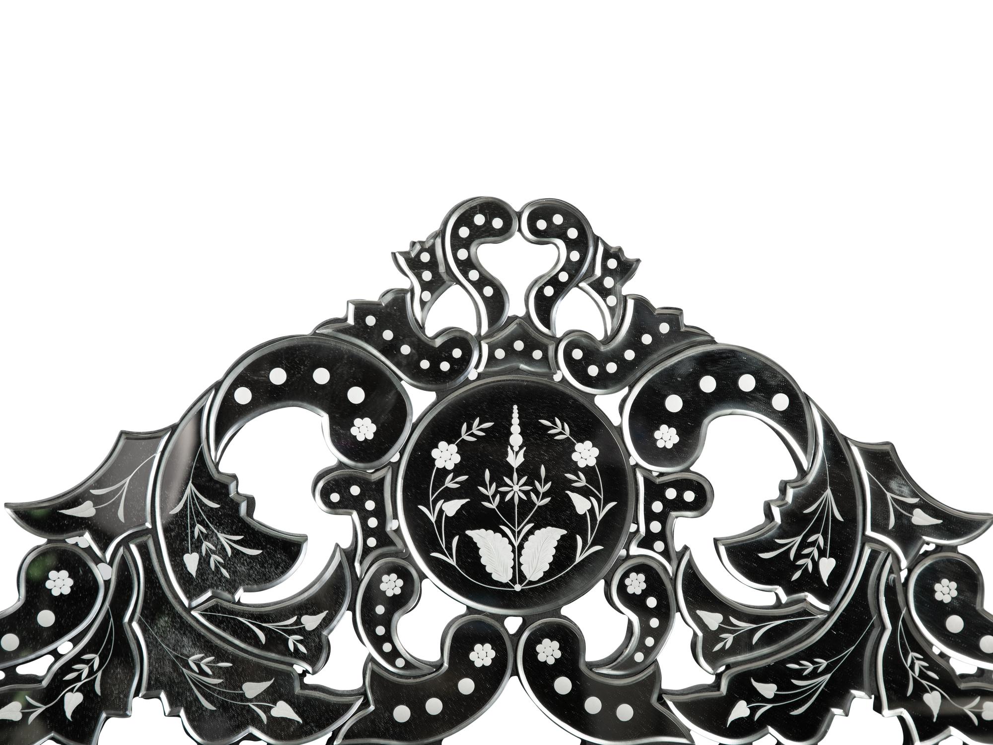 A Venetian Style Etched Glass Framed Rectangular Mirror — 20TH/21ST CENTURY