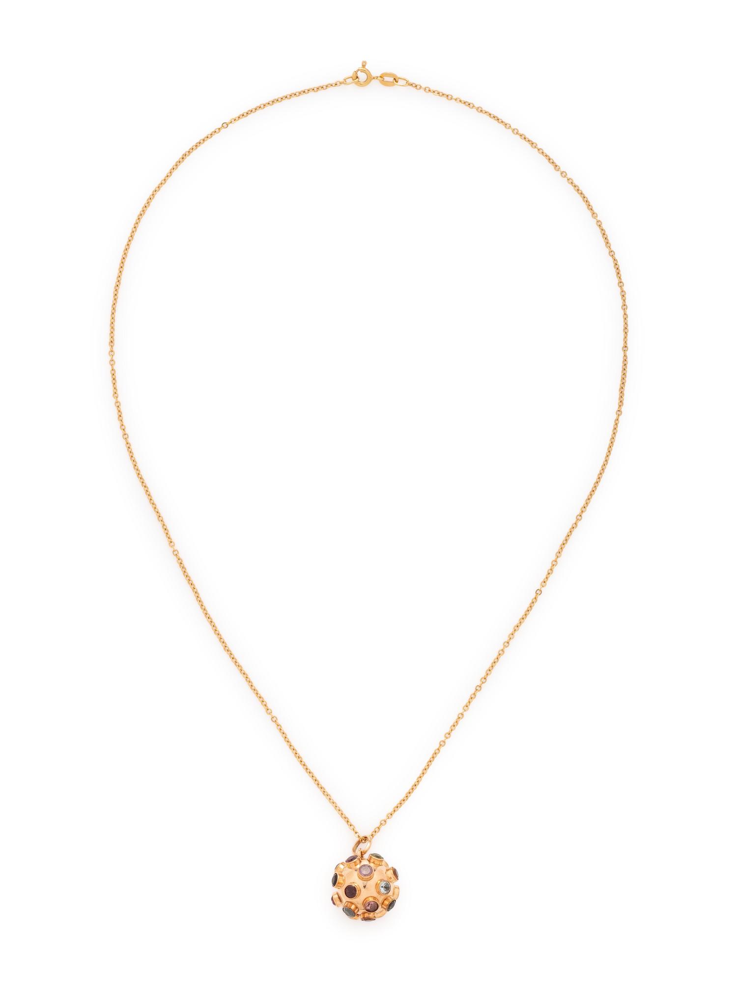 GOLD AND GEMSTONE SPUTNIK PENDANT/NECKLACE