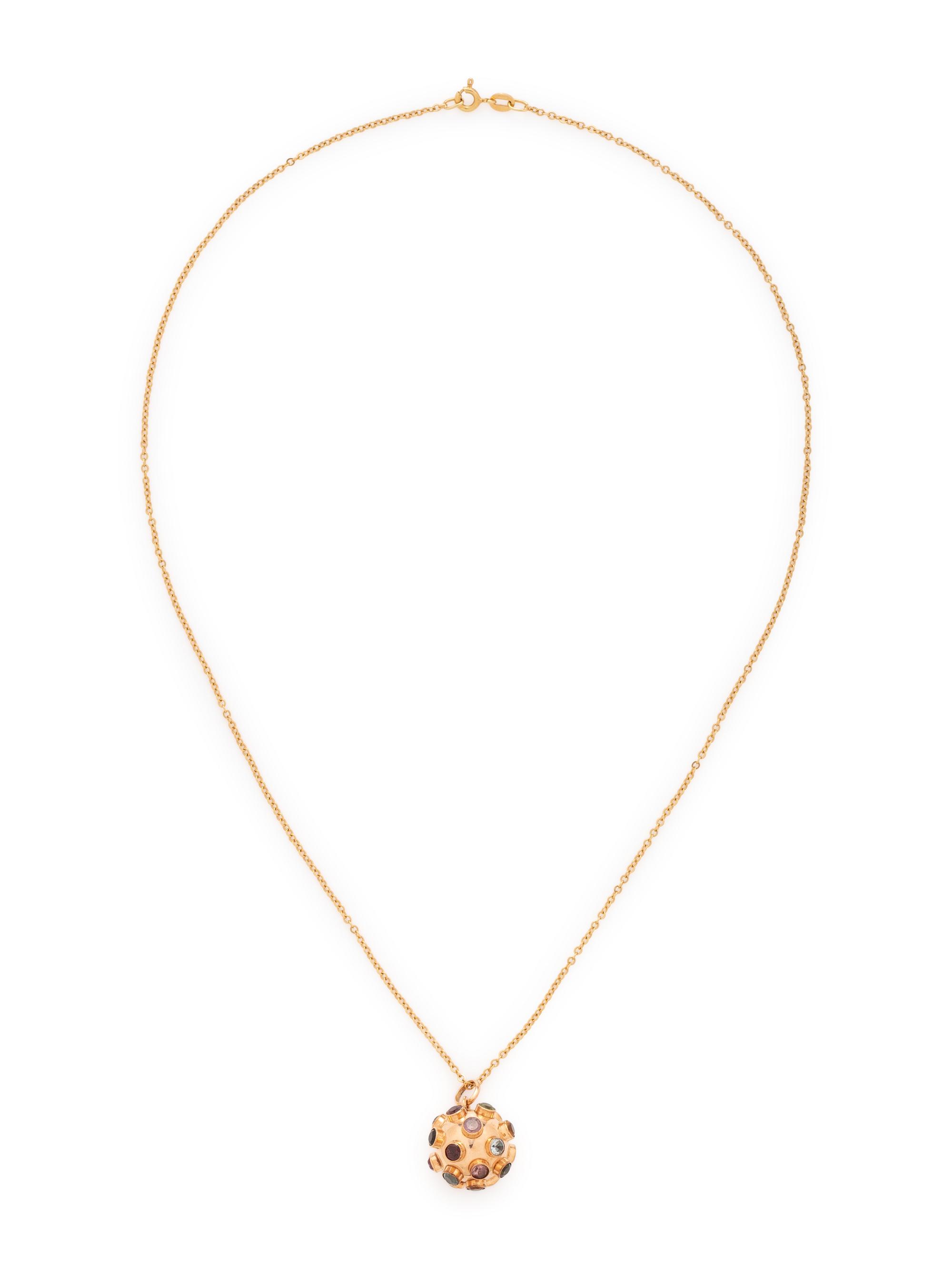GOLD AND GEMSTONE SPUTNIK PENDANT/NECKLACE