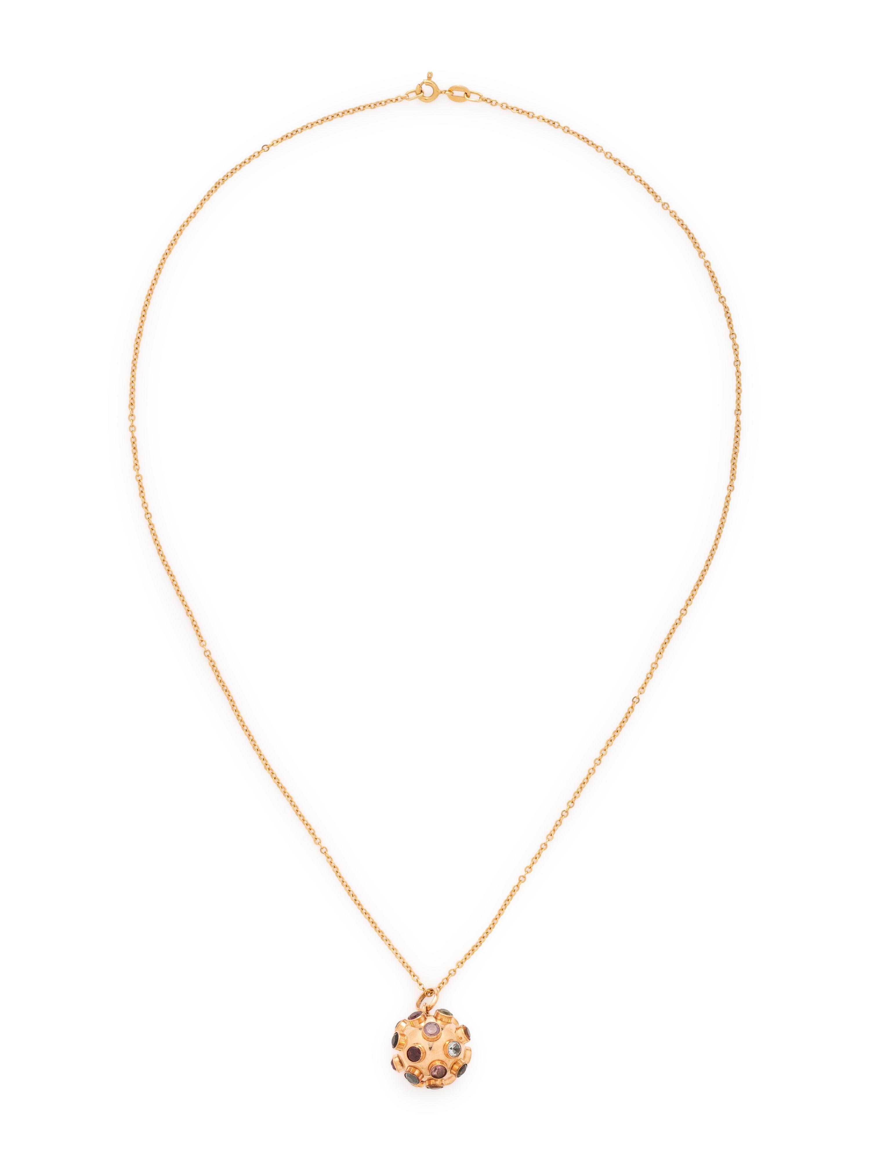GOLD AND GEMSTONE SPUTNIK PENDANT/NECKLACE
