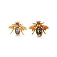 COLLECTION OF YELLOW GOLD AND MULTIGEM BEE BROOCHES