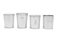 Four American Coin Silver Beakers