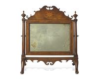 A Regency Inlaid Mahogany and Etched Glass Shaving Glass