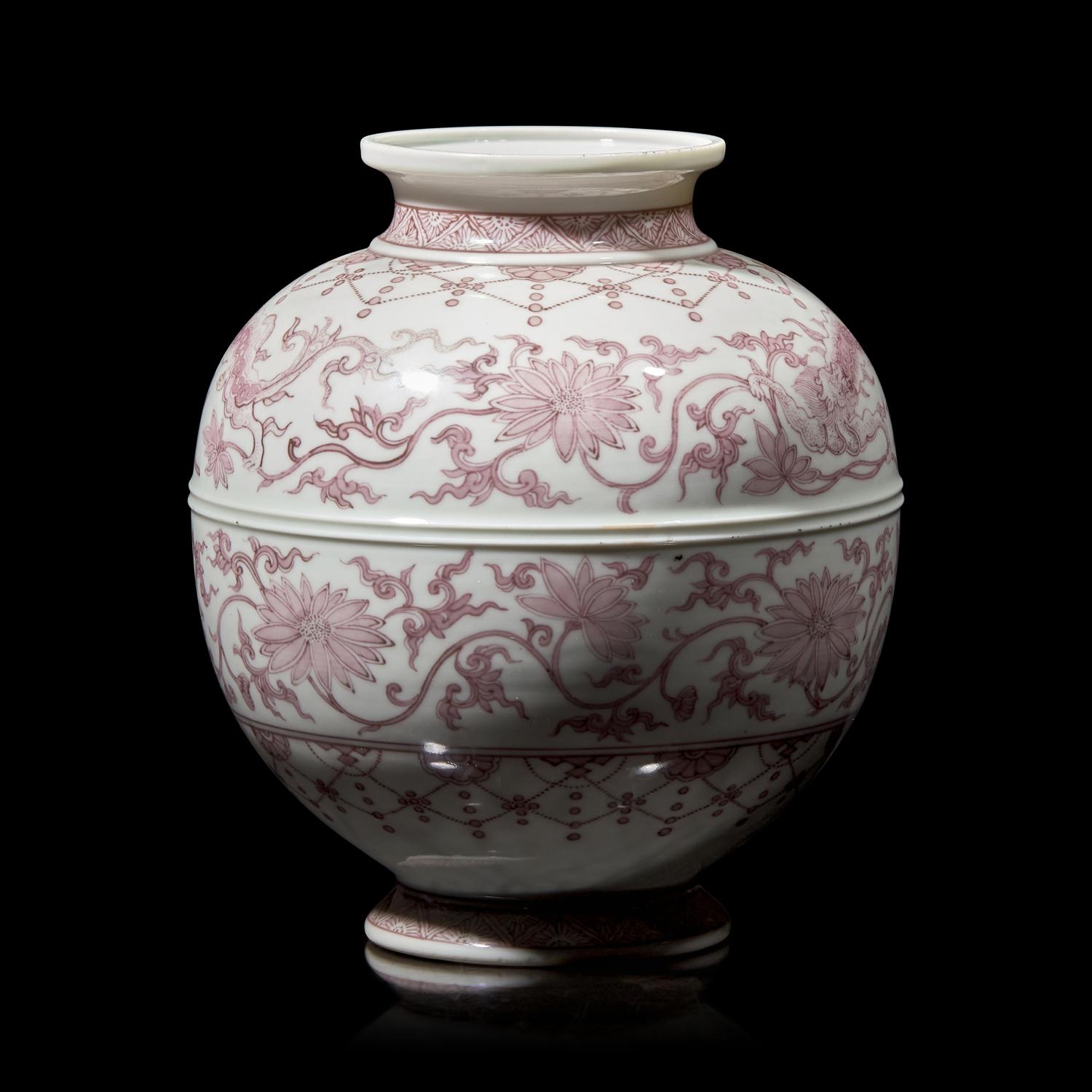 A Japanese Underglaze Red-Decorated Vase, Seifu Yohei III, Meiji Period