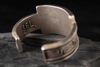 Silver Tufa Cast Cuff Bracelet, with Channel Inlay Turquoise