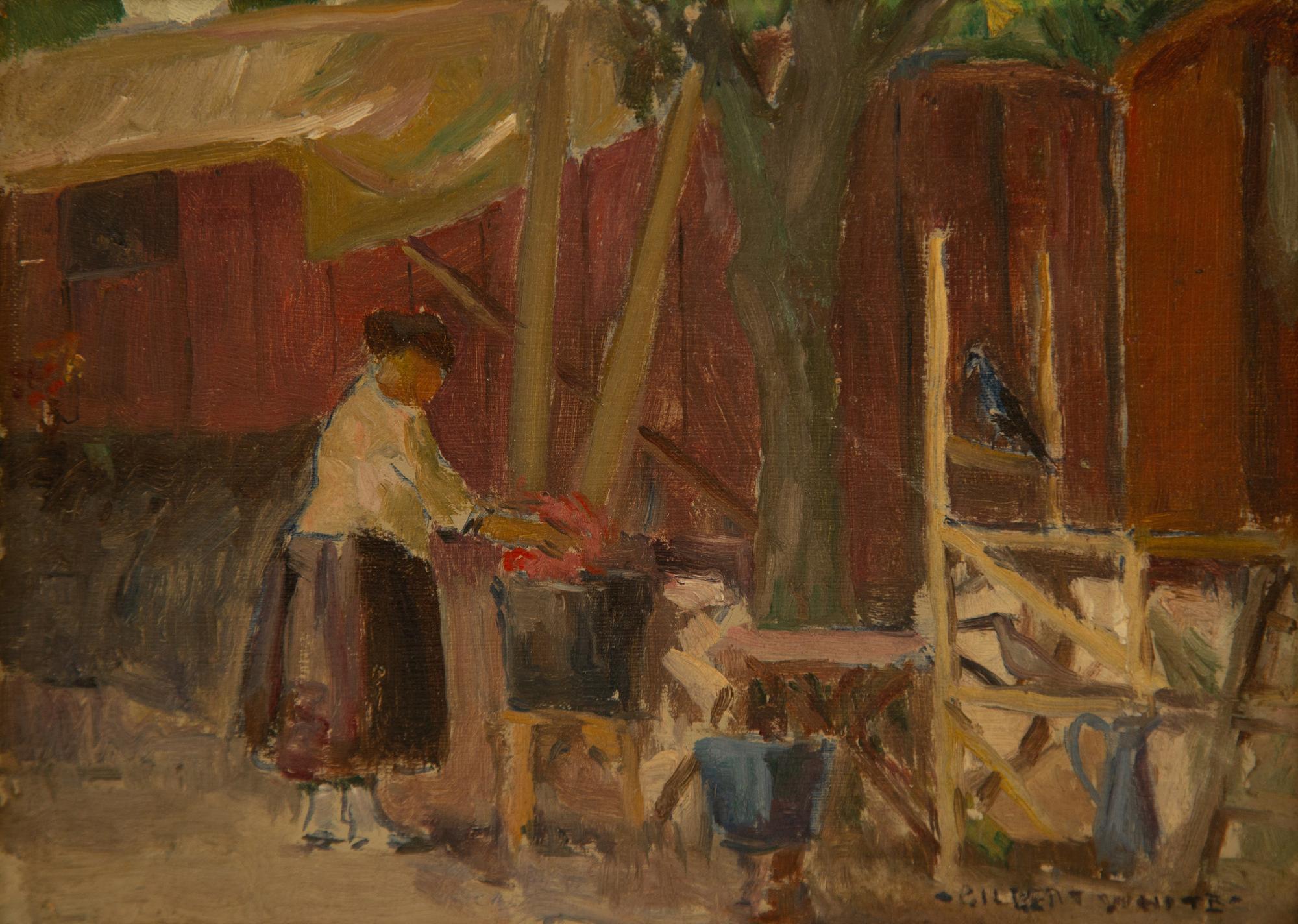 Woman in the Courtyard and A Country Church in France (two works)