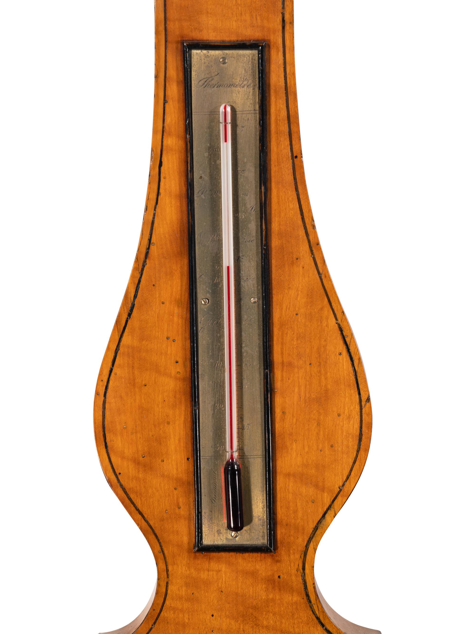 An English Satinwood Wheel Barometer