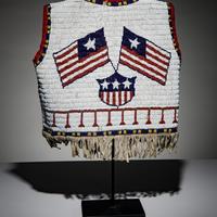 Sioux Child's Beaded Hide Vest, with American Flags