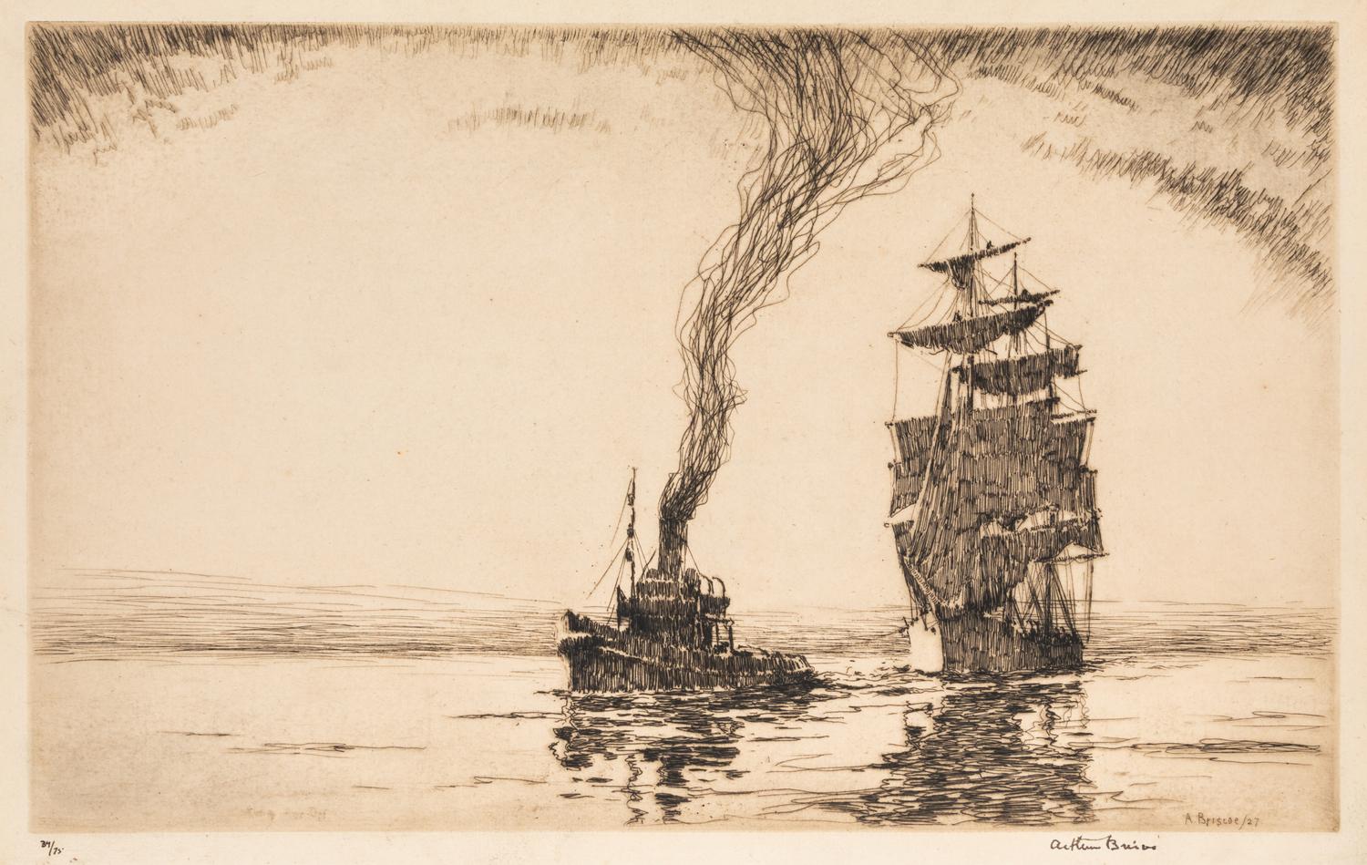 Arthur Briscoe, (English, 1873-1943), Casting Her Off and The Futtock Shrouds
