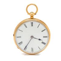 18K YELLOW GOLD OPEN FACE POCKET WATCH