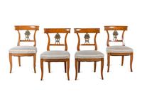 A Set of Four Biedermeier Style Dining Chairs