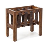 A Wood and Leather Magazine Rack