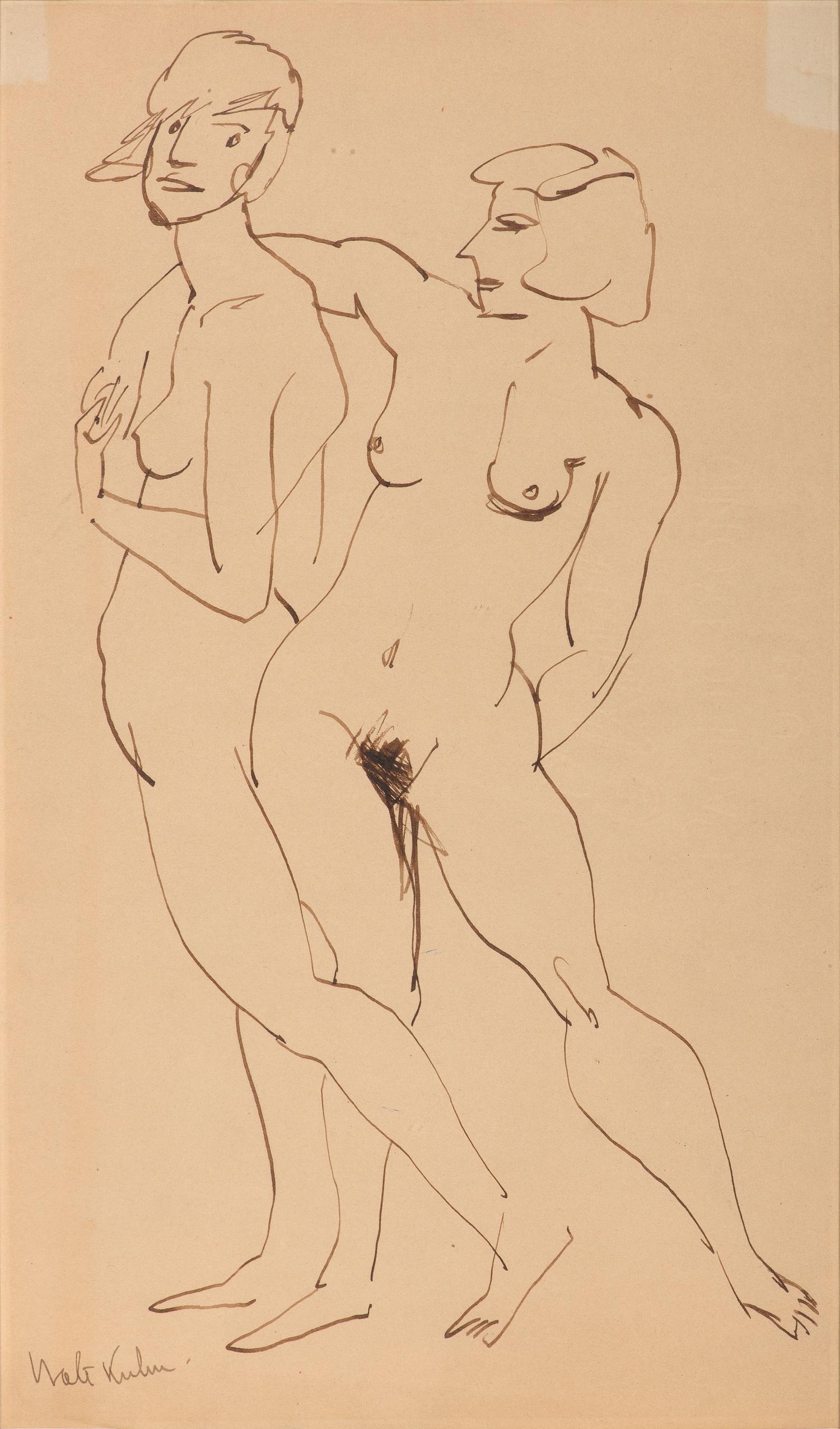 Two Nude Women Standing