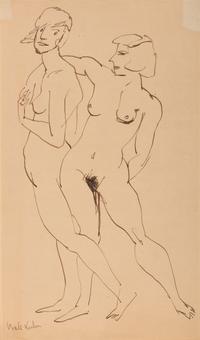 Two Nude Women Standing