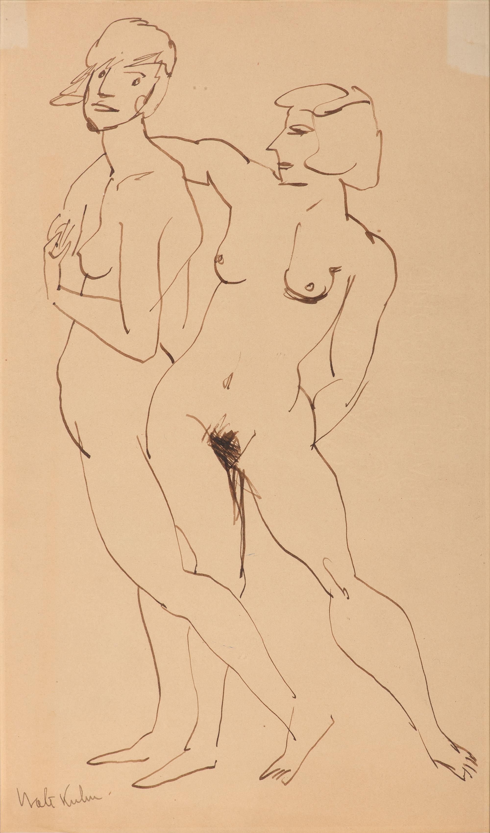 Two Nude Women Standing