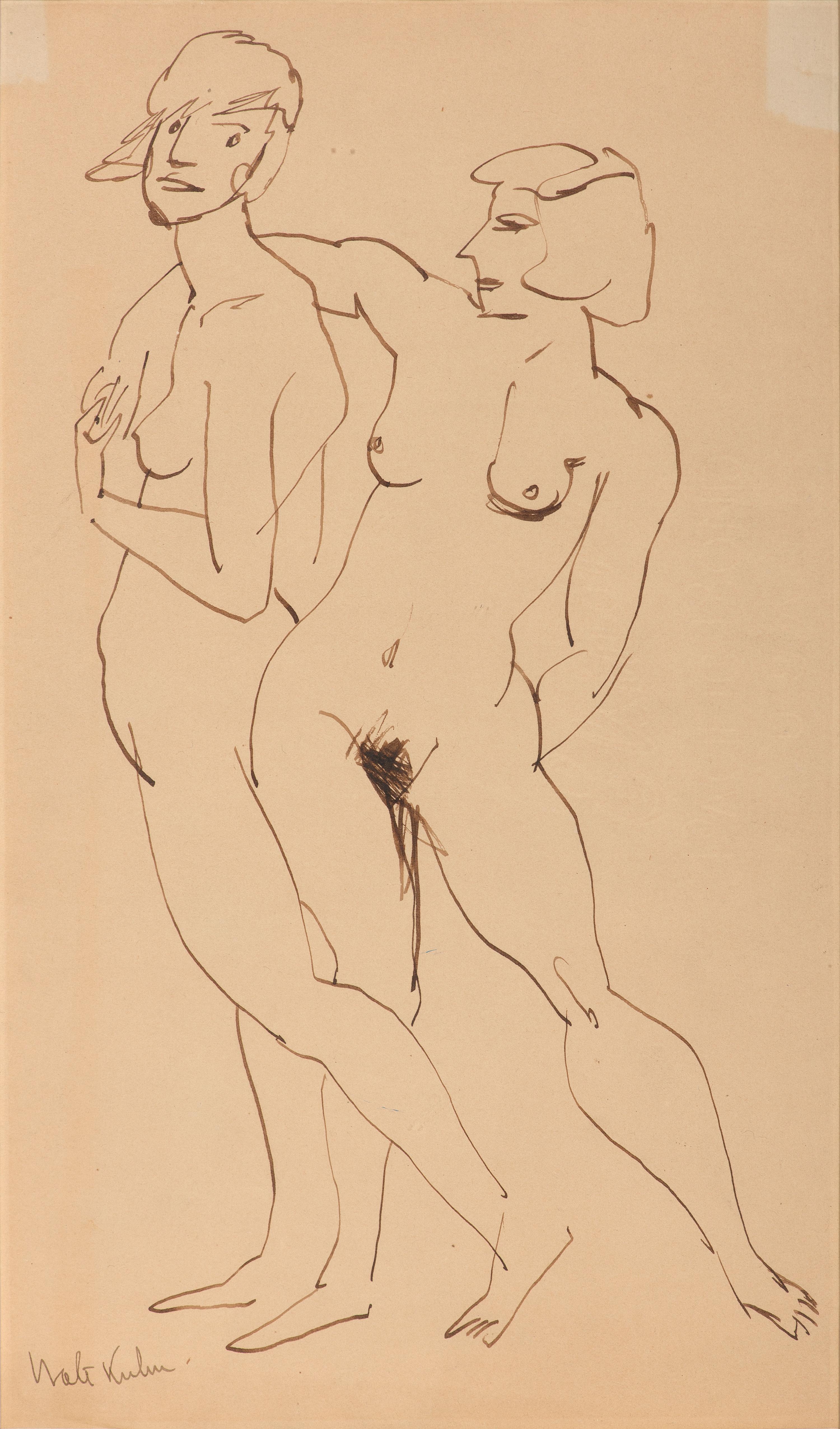 Two Nude Women Standing
