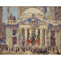 PAULETTE VICTORINE J. VAN ROEKENS (AMERICAN 1896-1988) "GIRARD TRUST BUILDING: THIRD LIBERTY LOAN, 1918"