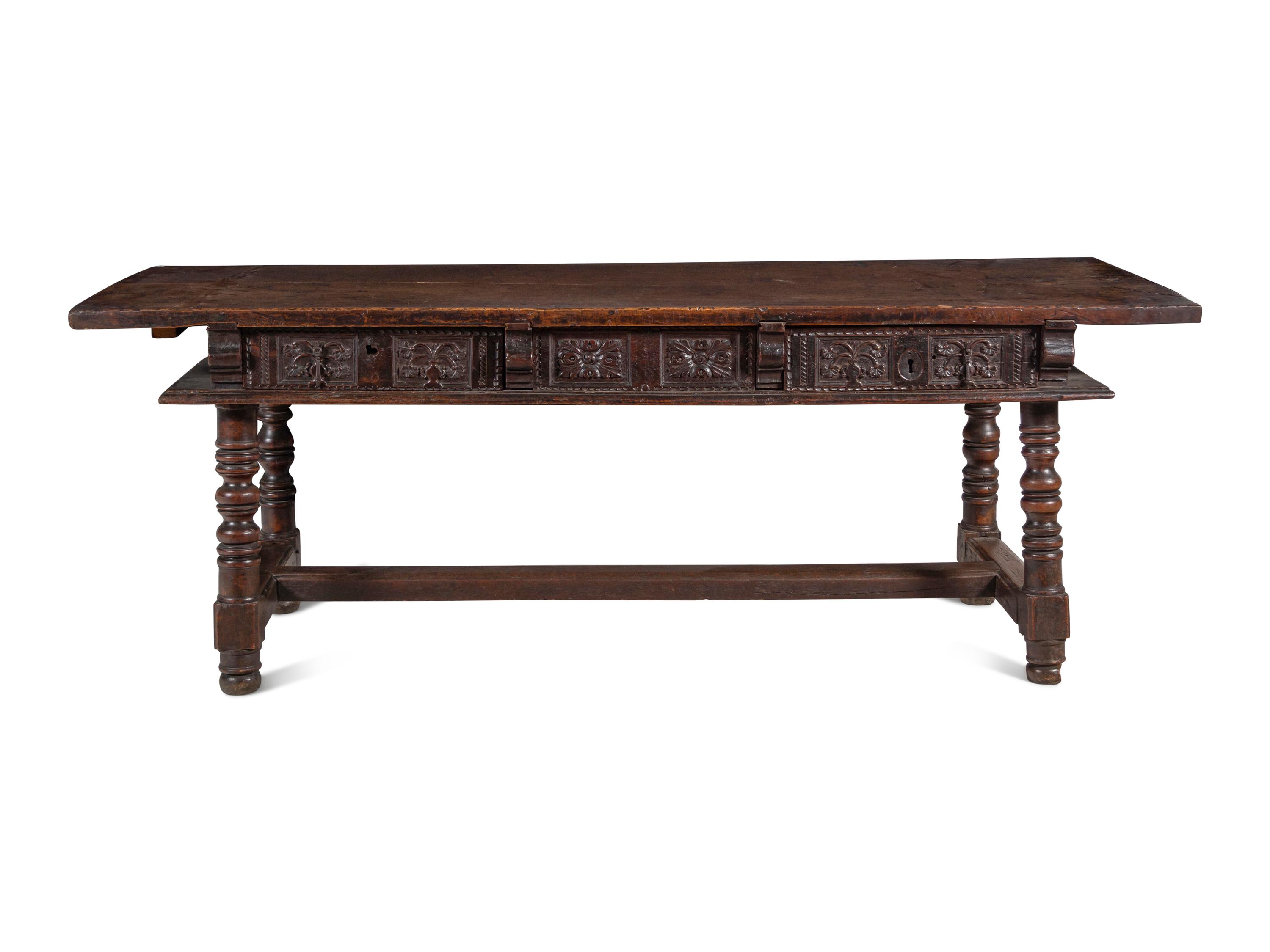 A Spanish Walnut Refectory Table