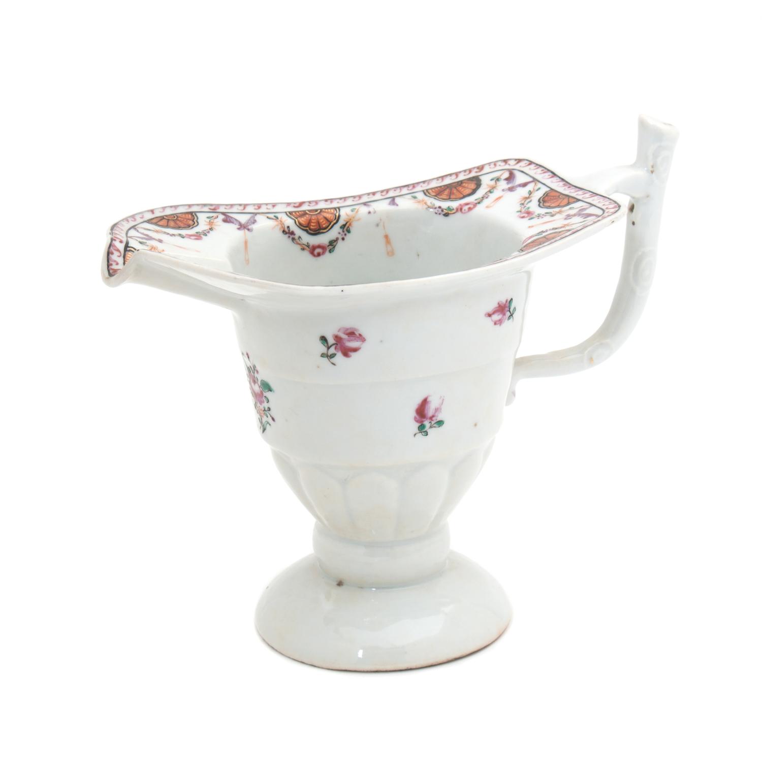 A Chinese Export Gravy Boat Height 5 1/2 inches.