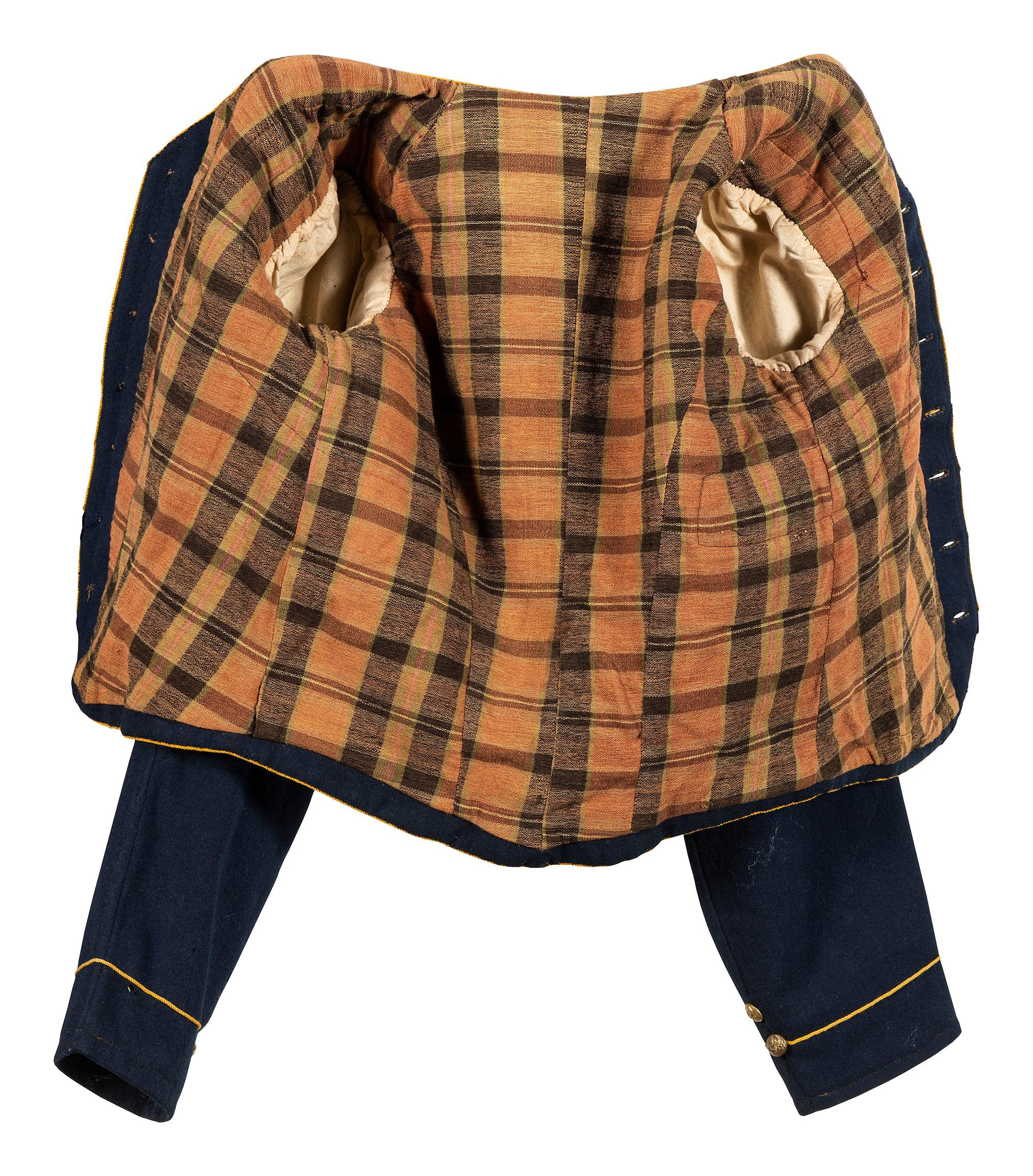 [CIVIL WAR]. Union cavalryman's shell jacket identified to bugler Private William Bopp, Co. E, 2nd Missouri State Militia Cavalry.