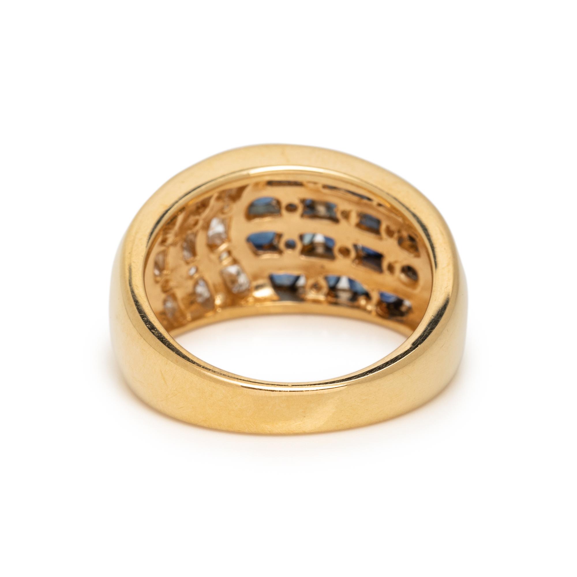 H STERN, DIAMOND AND SAPPHIRE RING