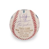 A 1969 Chicago Cubs Team Signed Autograph Baseball - 17 Signatures (Beckett Authentication Services)