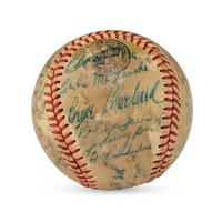 A 1949 Kansas City Blues / Toledo Mud Hens Multi Signed Baseball