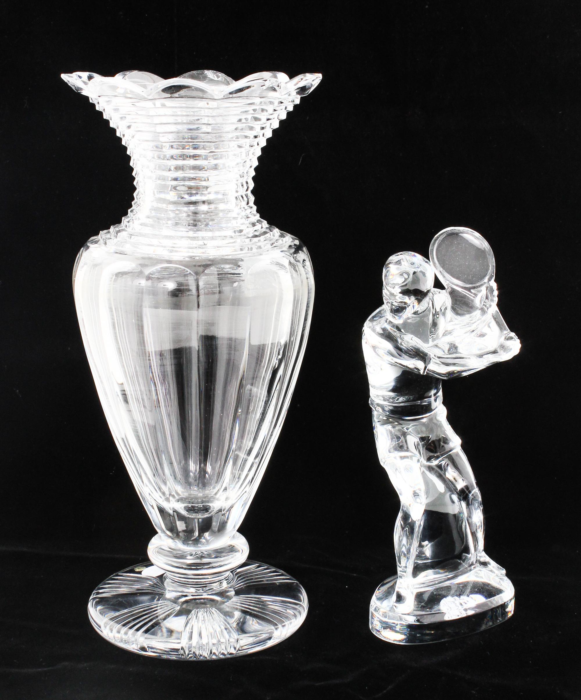 A Baccarat Figure Height of Baccarat figure 9 inches.