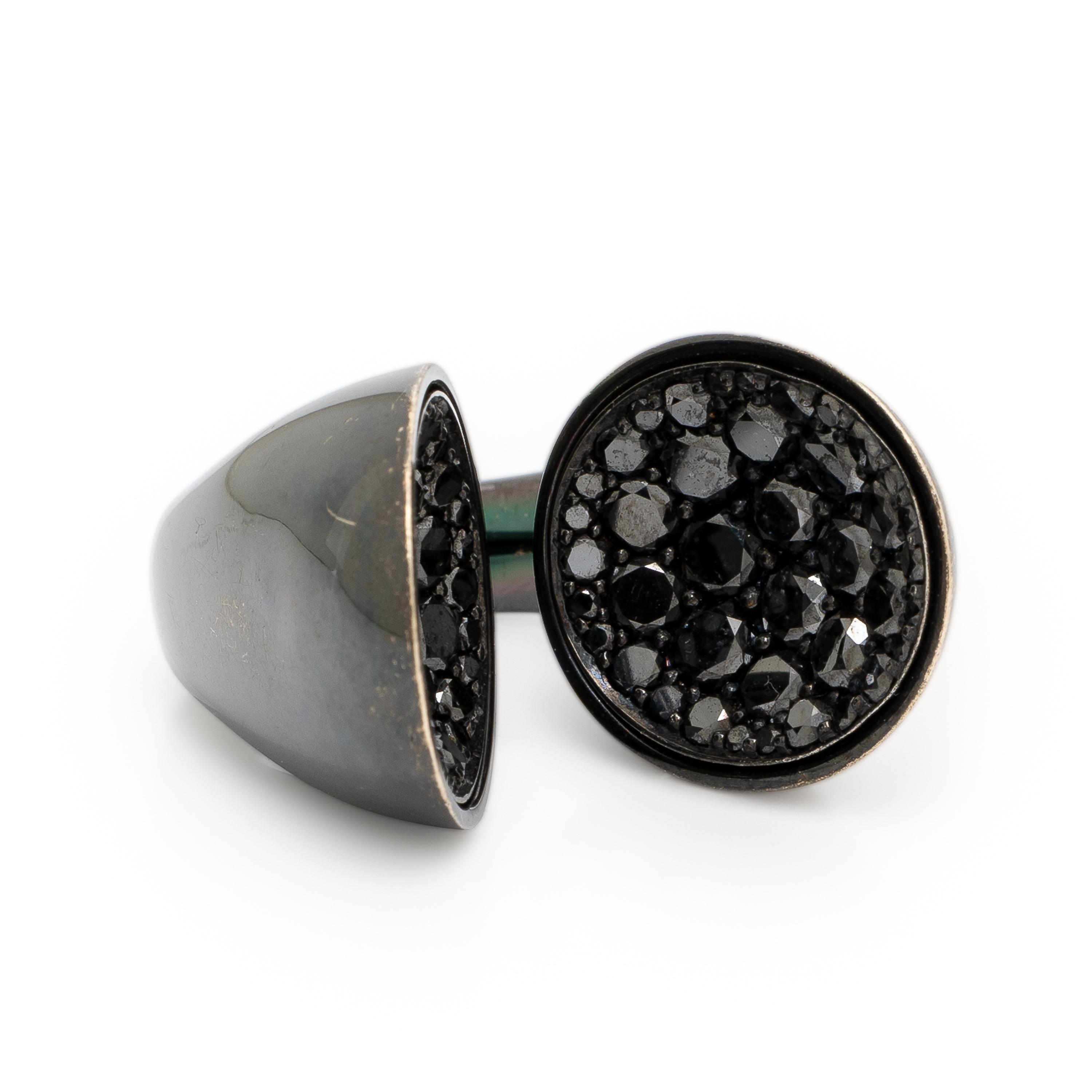 Vram, Black Diamond and Blackened Gold Ring