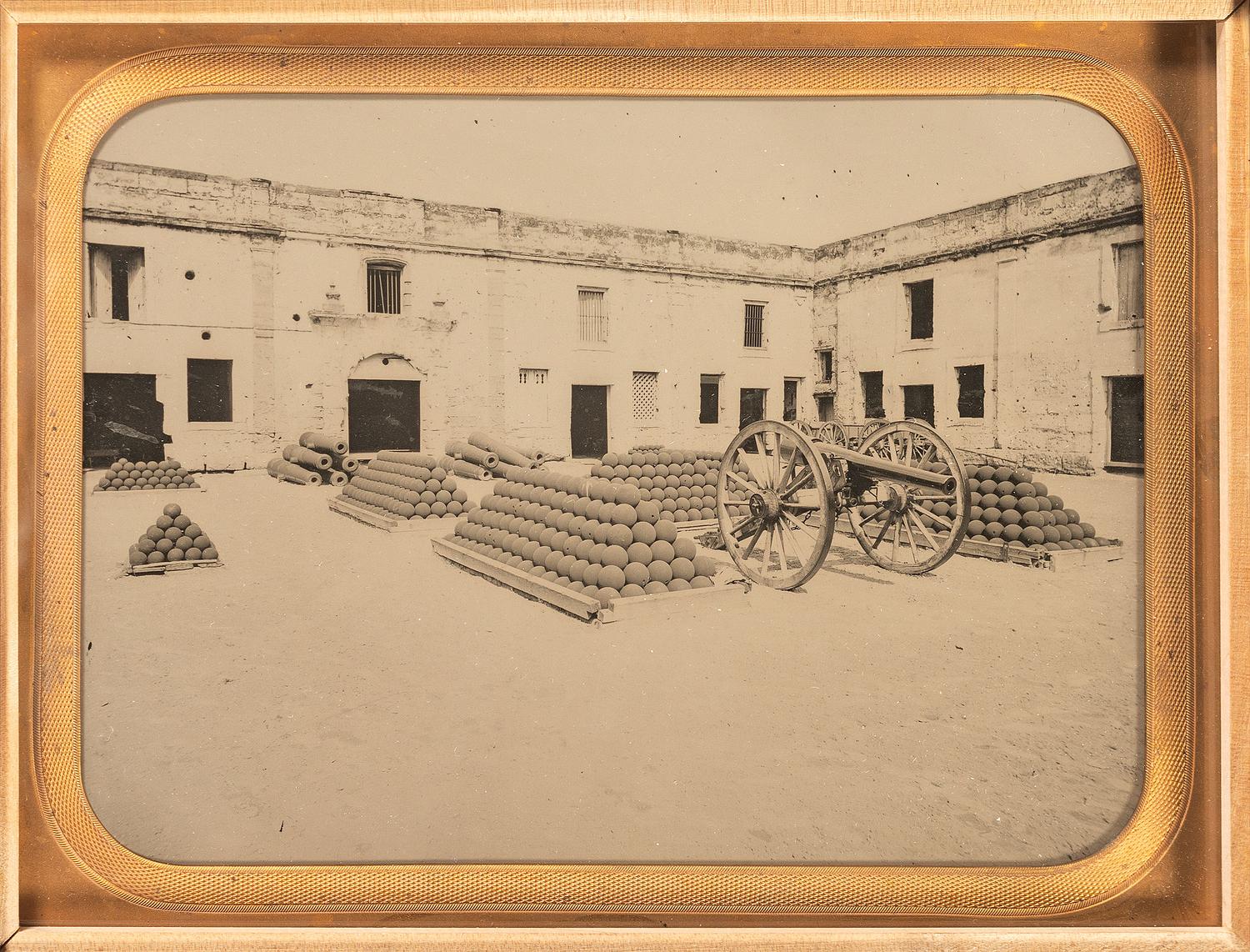 [CIVIL WAR]. Full plate ambrotype of the interior of Fort Marion. Saint Augustine, Florida: ca 1860s.