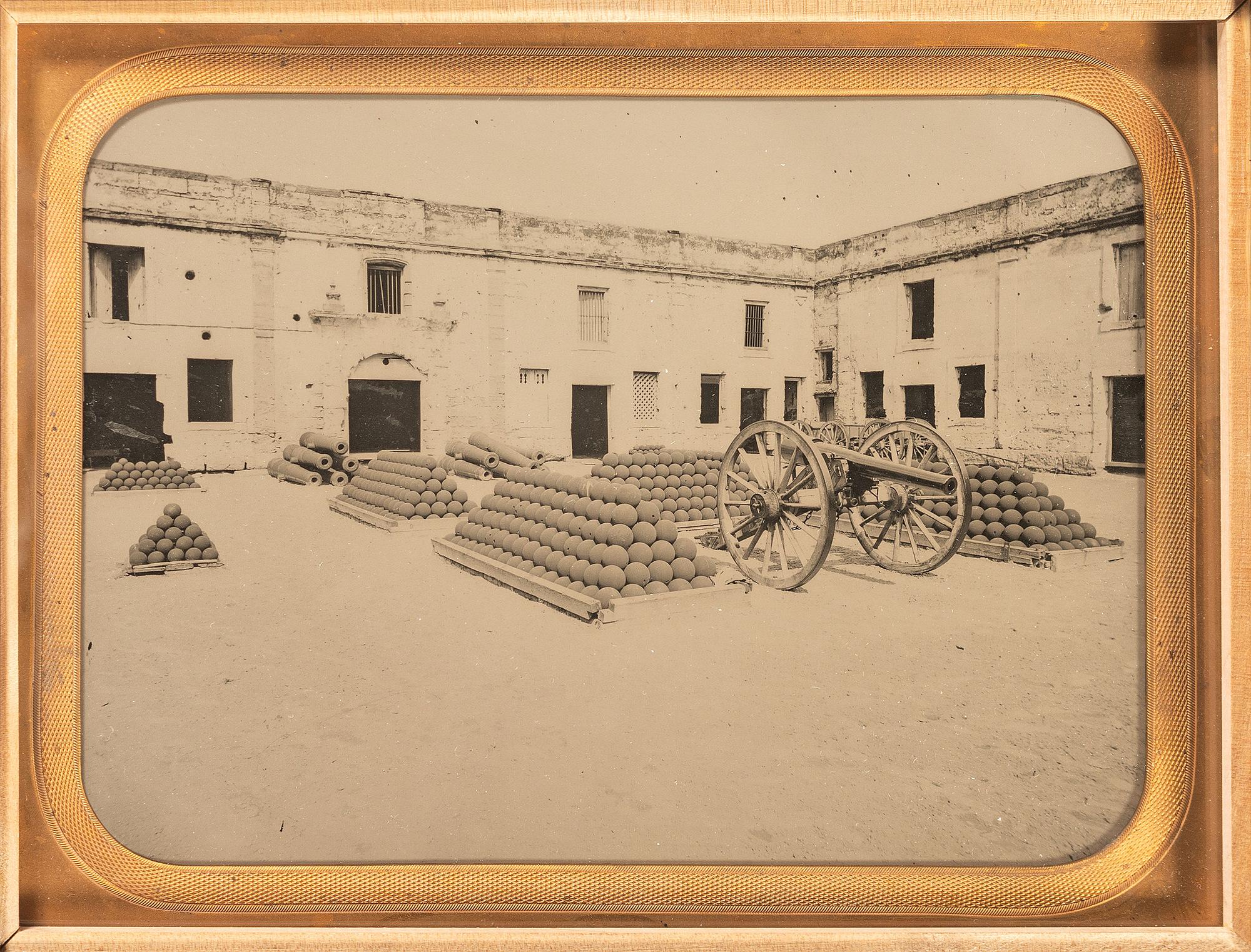 [CIVIL WAR]. Full plate ambrotype of the interior of Fort Marion. Saint Augustine, Florida: ca 1860s.
