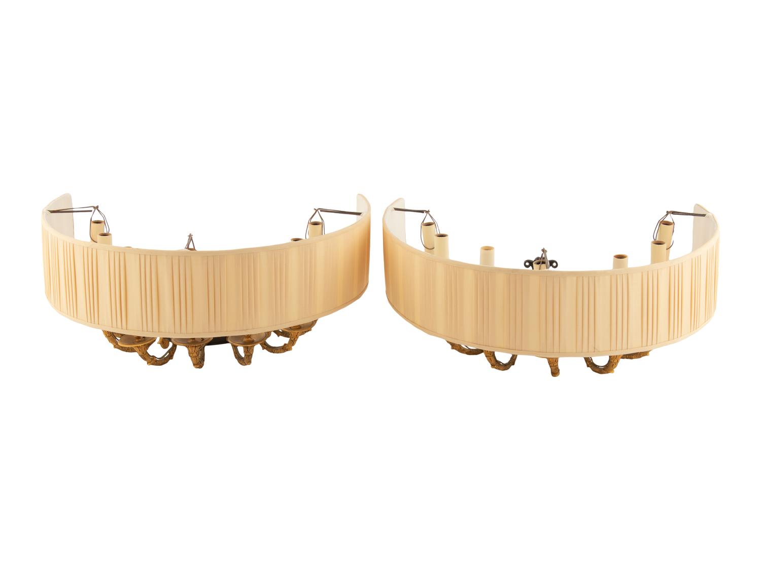 A Pair of Louis Philippe Gilt Bronze Seven-Light Sconces