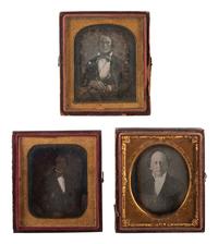 [EARLY PHOTOGRAPHY]. A group of 15 daguerreotypes of distinguished gentlemen of varying ages, including: