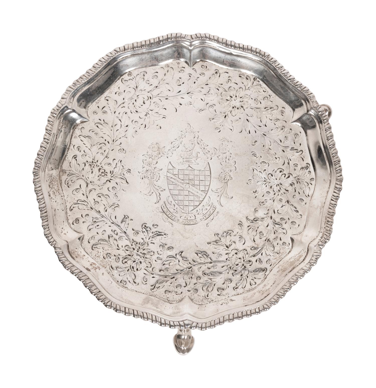 An 18th Century English Silver Salver